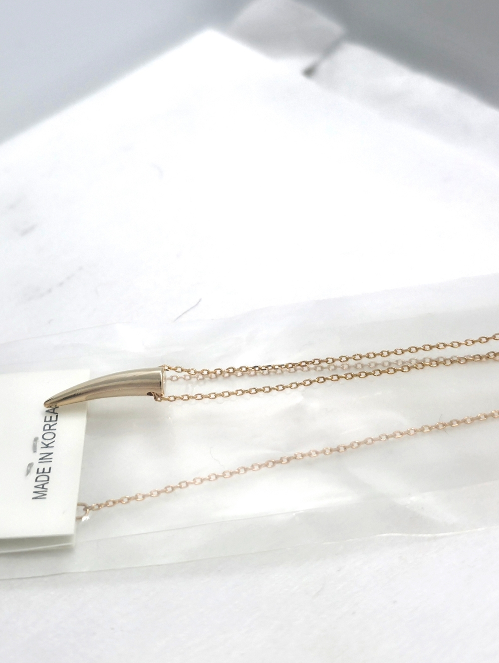 Gold Fang Pendant Necklace - Women Jewelry